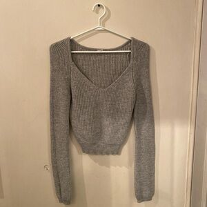 Garage Women's V-Neck Sweater in Heather Gray